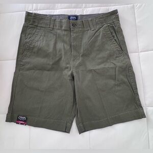Chaps Men's Khaki Green Flat Front Shorts
